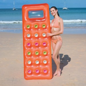 โซฟาอากาศพีวีซีเก้าอี้เลานจ์อุปกรณ์ว่ายน้ำลอย 18 หลุมที่นอนกลางแจ้ง